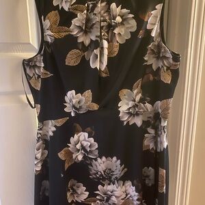 Floral Black and White Dress